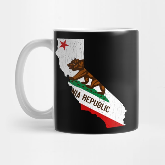 California Bear Flag (vintage distressed look) by robotface